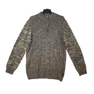 Method Sweater Mens Sz XXL Quarter Zip Knit Mock Neck Brown Fall Winter Work NEW